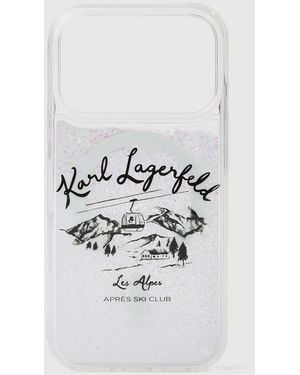 KARL LAGERFELD Apres Ski Glitter Iphone 17 Pro Case - White