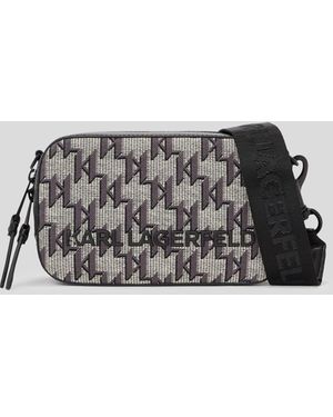 Karl Lagerfeld K/Monogram Jacquard-Kameratasche - Grau