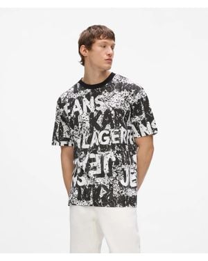 KL Jeans Relaxed All-Over Graphic T-Shirt - Multicolour