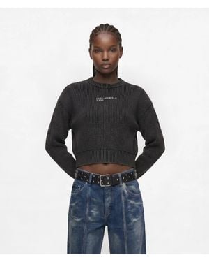 KL Jeans Pull Côtelé Délavé, Femme, Taille - Noir