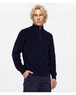 KL Jeans Half-Zip Box Logo Jumper - Blue