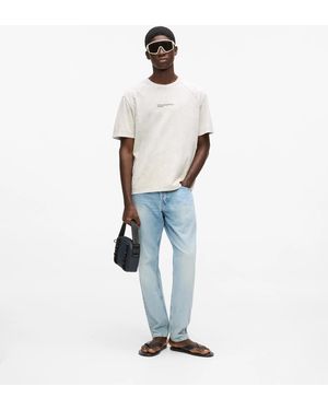 KL Jeans Vintage Wash Tapered Jeans - White