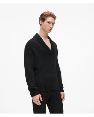 KARL LAGERFELD V-Neck Knit Jumper - Black