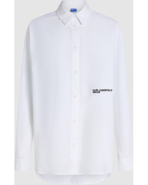 KL Jeans Chemise Oxford, Femme, Taille - Blanc