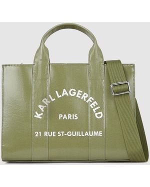 KARL LAGERFELD Rue St-Guillaume Coated Tote Bag - Green