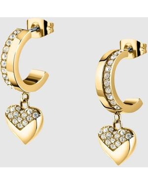 KARL LAGERFELD Heart Hoop Earrings - Metallic