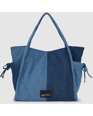KL Jeans Two-Tone Denim Shopper - Blue