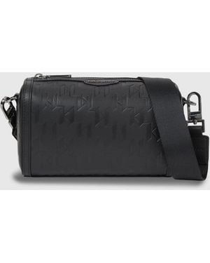 KARL LAGERFELD K/Loom Leather Mini Barrel Bag - Black