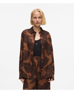 KARL LAGERFELD Fan Print Shirt - Brown