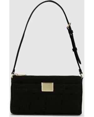 Karl Lagerfeld Kl X Amber Valletta Kuilt Canvas Shoulder Bag - Black