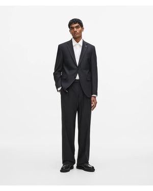KARL LAGERFELD Smooth Tailored Trousers - Black