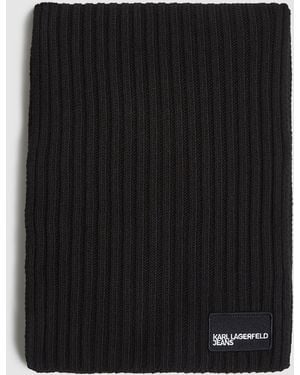 KL Jeans Schal Mit Logoaufnäher, Herren, Größe - Schwarz