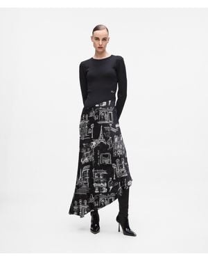 Karl Lagerfeld Paris Sketch Midi Dress - Black
