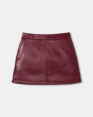 Kate Spade Kate Spade Faux Nappa Mini Skirt - Red