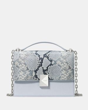 Kate Spade Deco Snake Embossed Chain Shoulder Bag - Grey