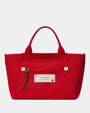 Kate Spade Dash Strawberry Canvas Tote Bag - Red
