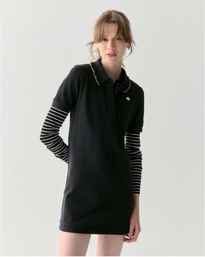 Kate Spade Ruffle Logo Polokleid - Schwarz