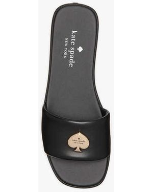 Kate Spade Double K Slide Sandals in White | Lyst