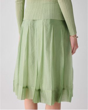 Kate Spade Crinkled Organza Pleated Skirt - Green