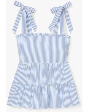 Kate Spade Seersucker Tiered Top - Blue