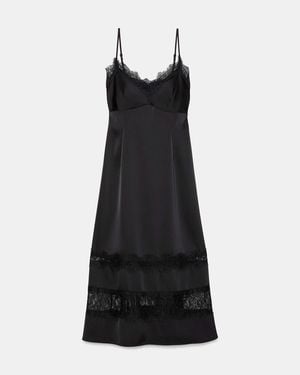Kate Spade Kate Spade Lace Trim Satin Slip Dress - Black