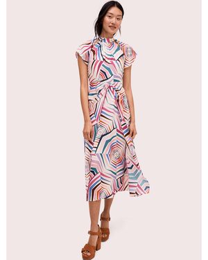Kate Spade Kate Spade Geobrella Silk Midi Dress - Pink