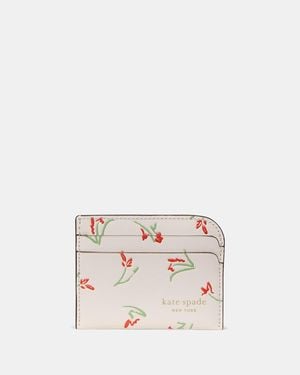 Kate Spade Devin Vibrant Buds Card Holder - White