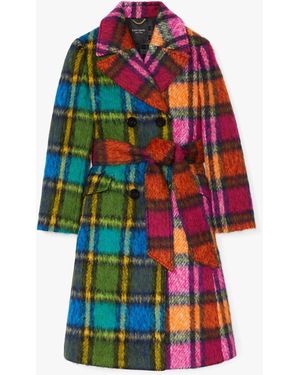 Kate Spade Grand Plaid Wool Coat - Red
