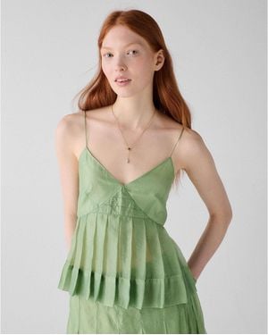 Kate Spade Crinkled Organza Cami - Green