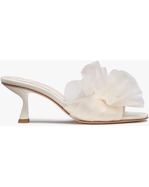 Kate Spade Flourish Tulle Heeled Sandals - White