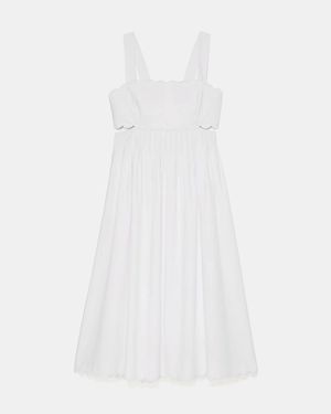 Kate Spade Midikleid Mit Muschelsaum Und Offenem Rücken - Weiß