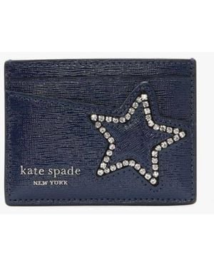 Kate Spade Starlight Patent Saffiano Leather Cardholder - Blue
