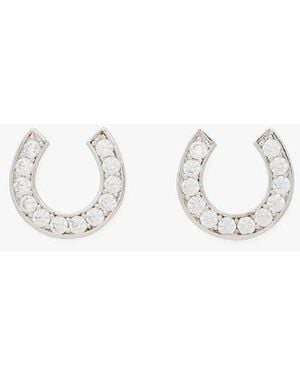 Kate Spade Lucky Charm Pavé Horseshoe Studs - Black