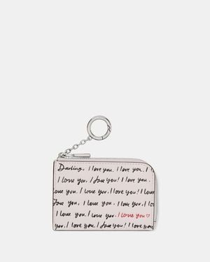 Kate Spade Embossed Leather Mini Zip Card Case - White
