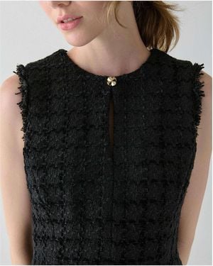 Kate Spade Kate Spade Plaza Tweed Fit And Flare Dress - Black