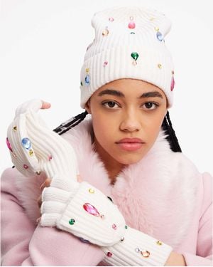 Kate Spade Embellished Pop Top Gloves - White