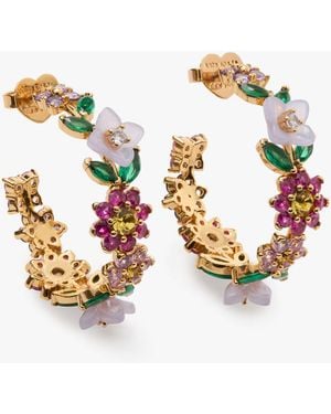 Kate Spade Bursting Blooms Hoops - Metallic