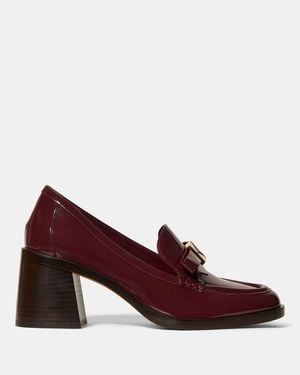 Kate Spade Deco Bow Heeled Loafer - Red