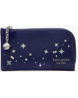 Kate Spade Devin Embellished Small Slim Bifold Wallet - Blue
