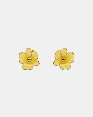 Kate Spade Golden Bloom Flower Studs - White