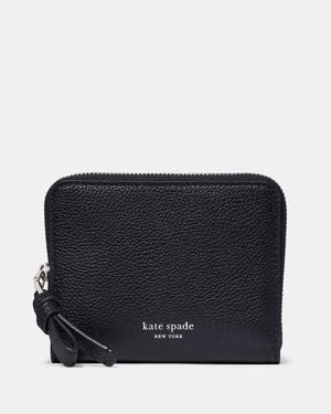 Kate Spade Loop Pebbled Leather Small Zip Around Wallet - Black