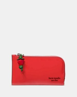 Kate Spade Devin Patent Bifold Wallet - Red