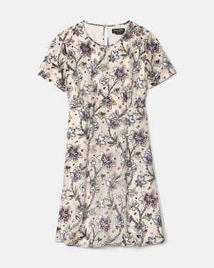 Kate Spade Satin Devore Empire Waisted Mini Dress - White