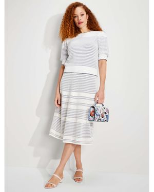 Kate Spade Striped Scallop Jumper - White