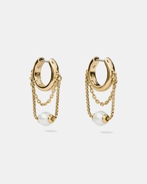 Kate Spade Chain Reaction Chain Huggies - White