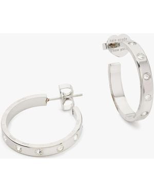 Kate Spade Set In Stone Hoops - White