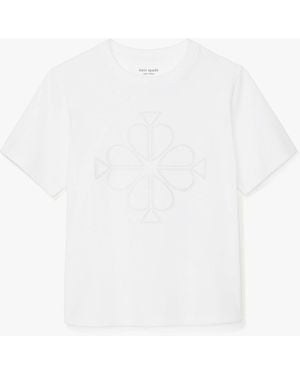 Kate Spade Embroidered Spade Flower Logo Tee - White