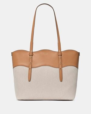 Kate Spade Do It All Wavy Canvas Tote Bag - White