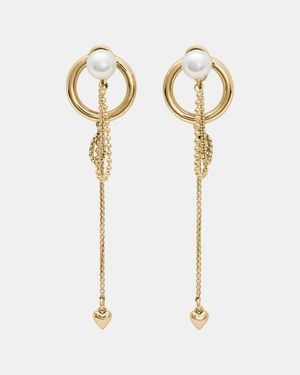 Kate Spade Chain Reaction Front Back Studs - White