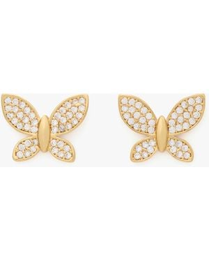Kate Spade Lucky Charm Pavé Butterfly Studs - White